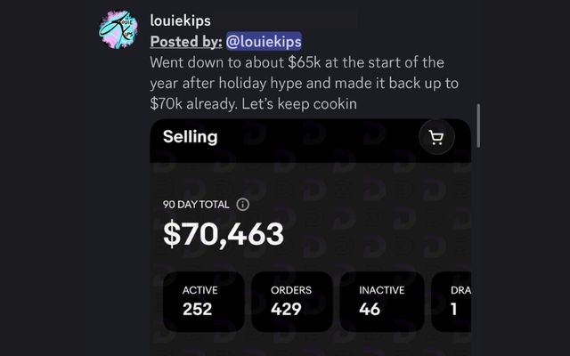 Divine member's $70K 90-day sales total