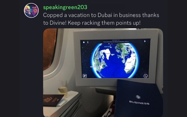 Divine member flew business class to Dubai