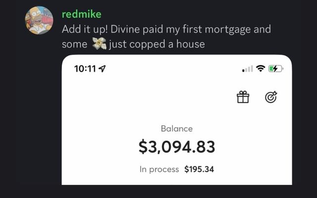 Divine member paid their first mortgage and bought a house